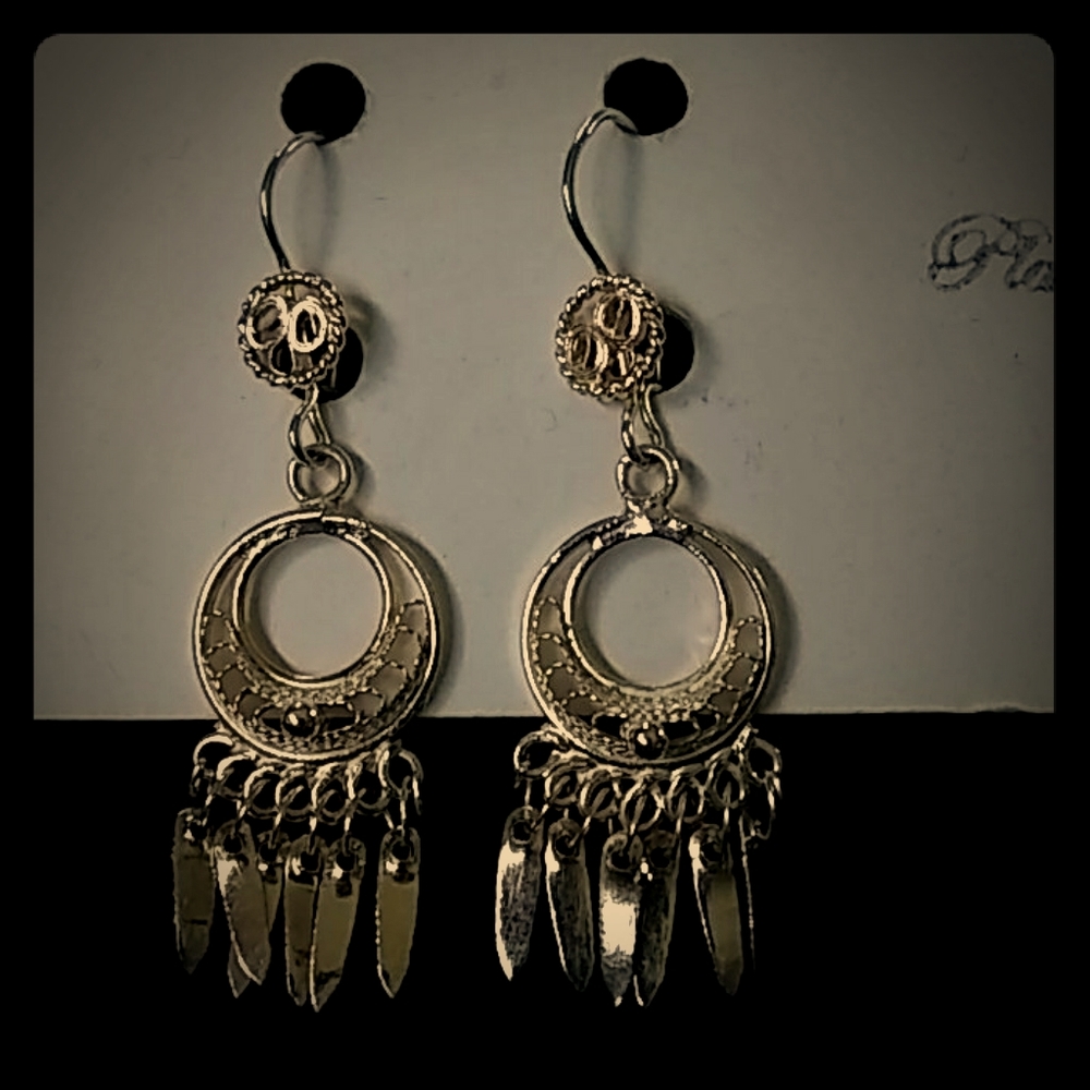 Beautiful Solid Silver Finely Crafted Earrings - image 1